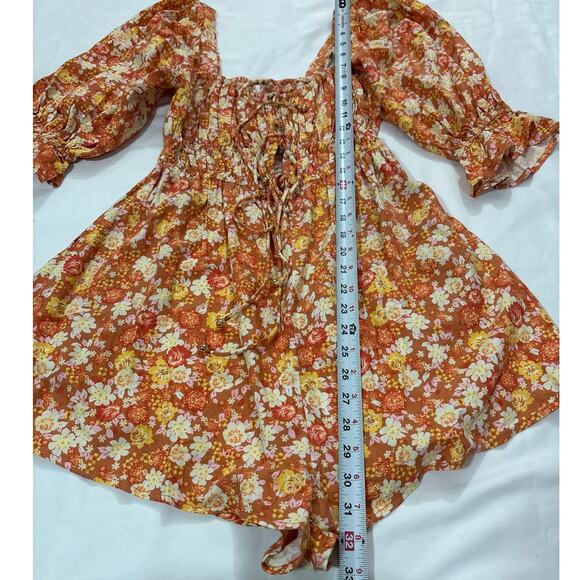 NWT Free People Womens Small Show Me Love Romper Floral Smocked Boho Feminine - Picture 10 of 10